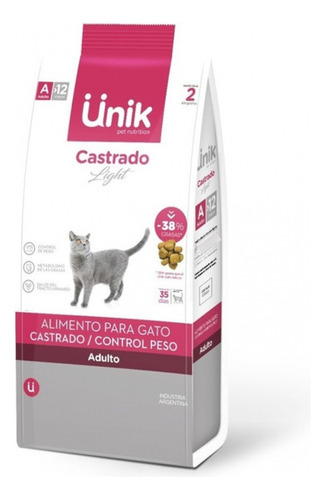 Unik Light Gato Castrado 7,5 Kg.