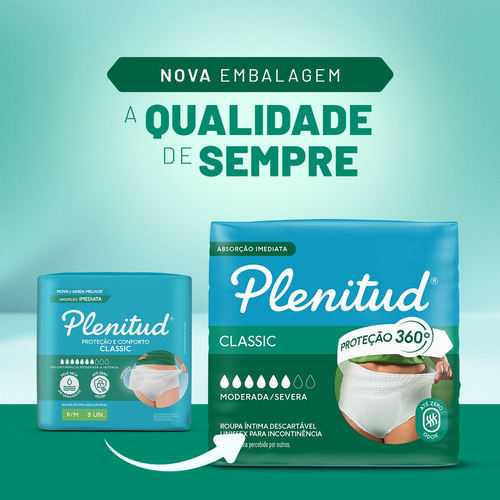 Roupa Íntima Plenitud Classic para Incontinência G/XG-24 un
