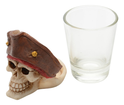 Mini Caveira Pirata De Chapéu C/ Copo Shot 50ml Urban 43091