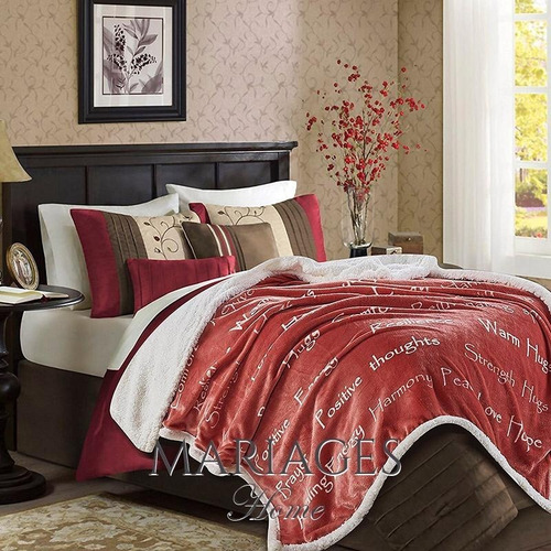 Imagen 1 de 6 de Frazada Flannel Corderito/tono Línea Málaga Twin Rosa Viejo