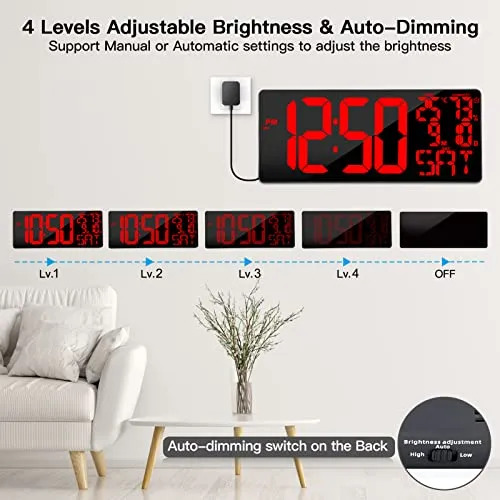 Reloj de pared digital extra grande hotsell