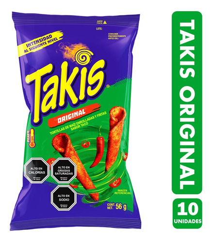 Takis Envase Verde Original - Marca Ideal (pack Con 10 Uni)