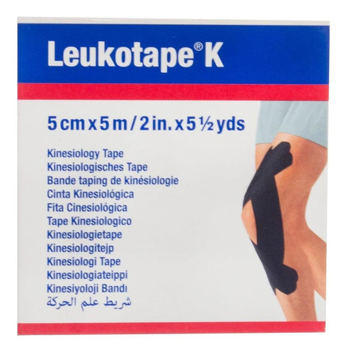 Leukotape K 5cm X 5m Neuromuscular Elasticado Color Negro