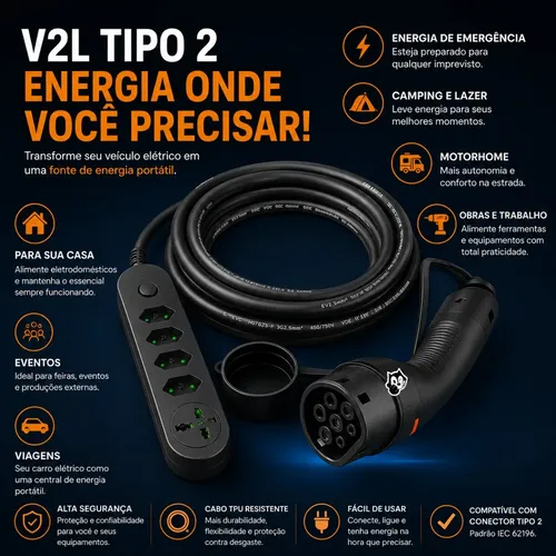 Adaptador V2l Byd Dolphin Plus | MercadoLivre