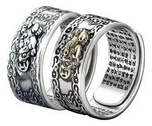 Anillo Pixiu 2 Piezas Feng Shui Para Prosperidad Abundancia