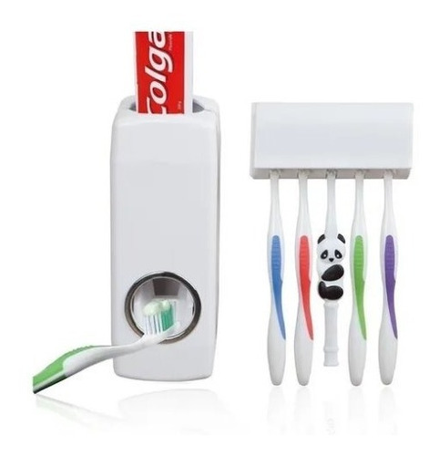 Porta Cepillos + Dispensador De Pasta Dental Manual