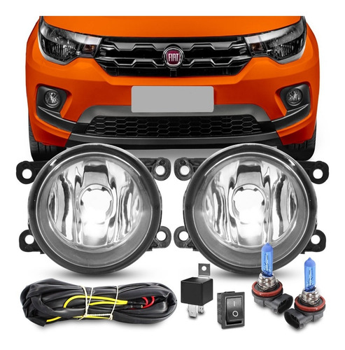 Imagem 1 de 5 de Kit Farol Auxiliar Fiat Mobi 2016 2017 2018 19 20 2021 Milha