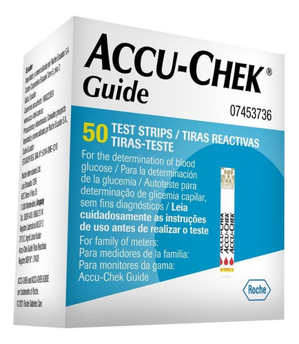 Tiras Accu-check Guide - Caja Con 50 Piezas Color Blanco