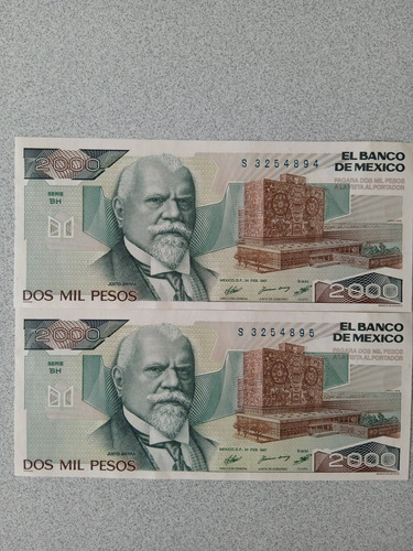 Billetes 2000 Justo Sierra 