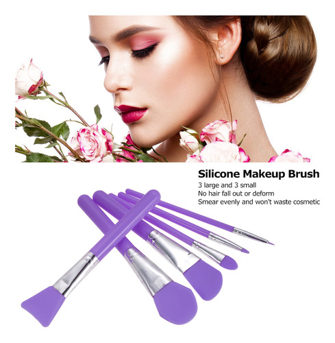 Set De Maquillaje De Silicona, 6 Unidades, Cepillos Para Mas