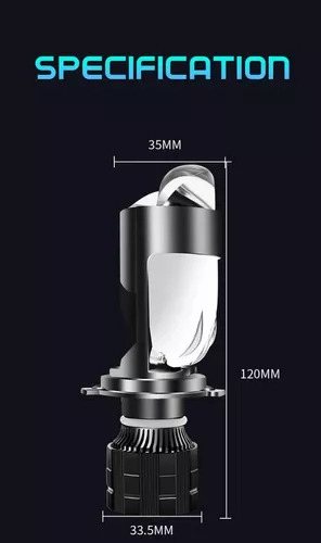 Ultra Super Par Led H4 Mini Projetor Canhão Elíptico Bi-lupa