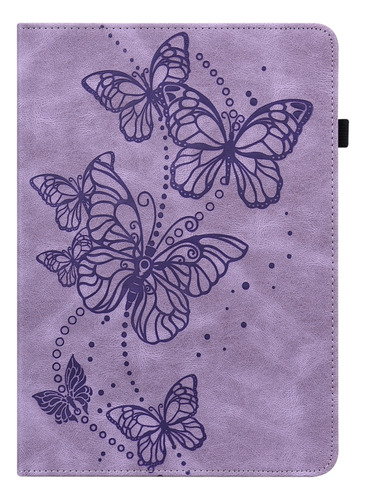 Funda De Tableta Purple Butterfly Para Lenovo M10 Plus 10.6