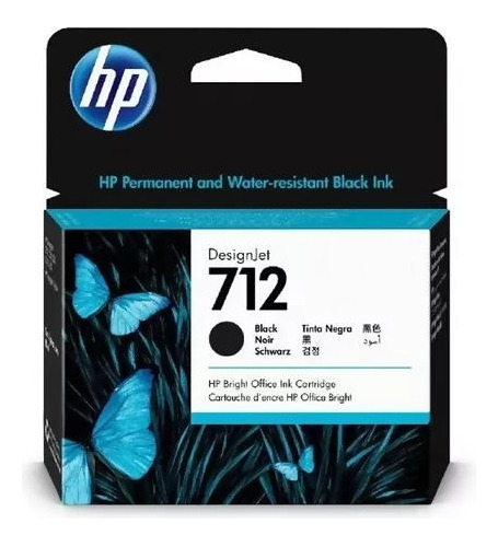 Cartucho De Tinta Hp Designjet 712 De 80 Ml Negro