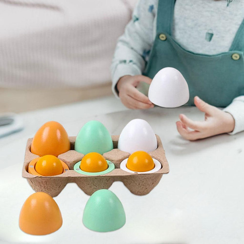 6x Huevos De Madera Educación Temprana Cocina Juegos De
