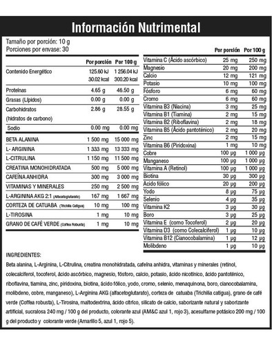 Imagen 2 de 2 de Pre Entreno Fury Musclefit 30 Servicios