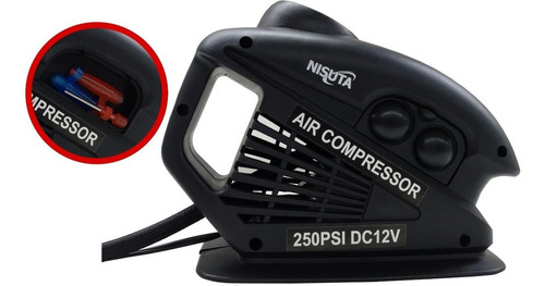 Compresor de aire mini a batería Nisuta NSAC14 negro