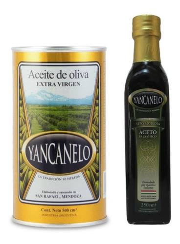 Aceite Oliva Yancanelo 500ml. Extra Virgen + Aceto Balsamico