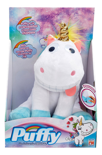 Peluche De Unicornio Puffy Se Rie A Carcajadas Suave Colores