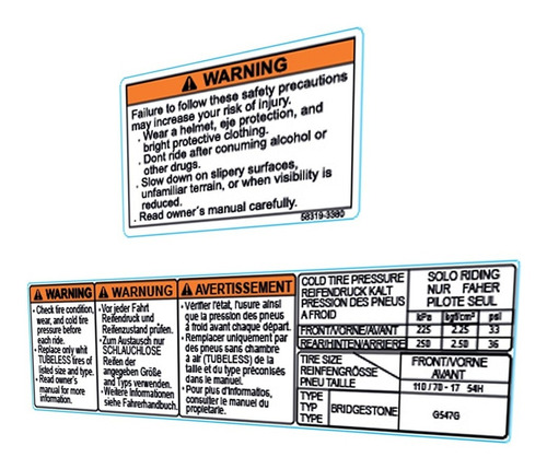 Calcos Advertencia Suzuki Gs 500 E - Laminadas!