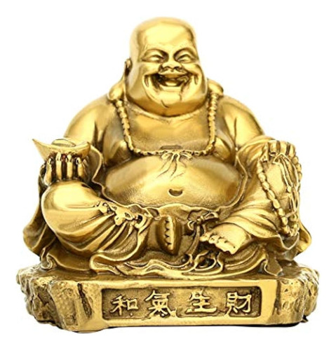 Brabud Fengshui Chino Latón Buda Que Ríe Con Figura De Lingo