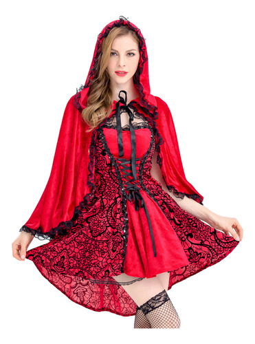 Vestuario De Halloween Cosplay Caperucita Roja Gótica