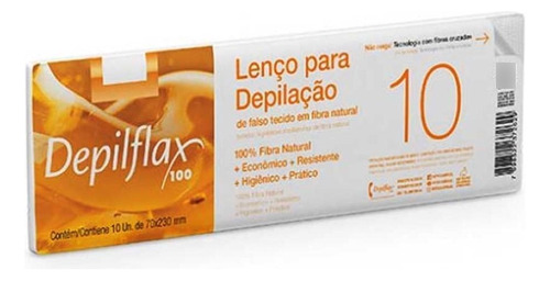 Lenço Depilação Fibra Natural Com 10 Unidades - Depilflax