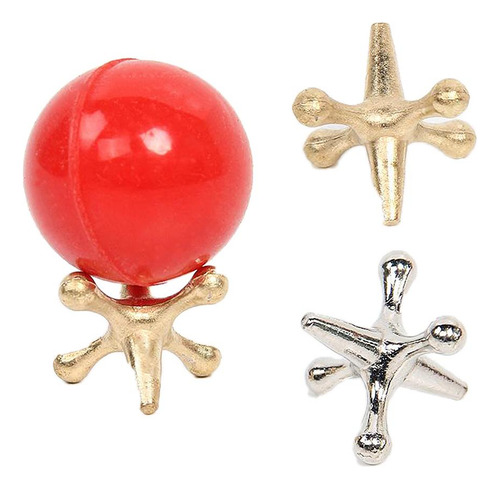 2 Juego De Metal Jotas Juego Y Pelota De Rebote Knucklebones