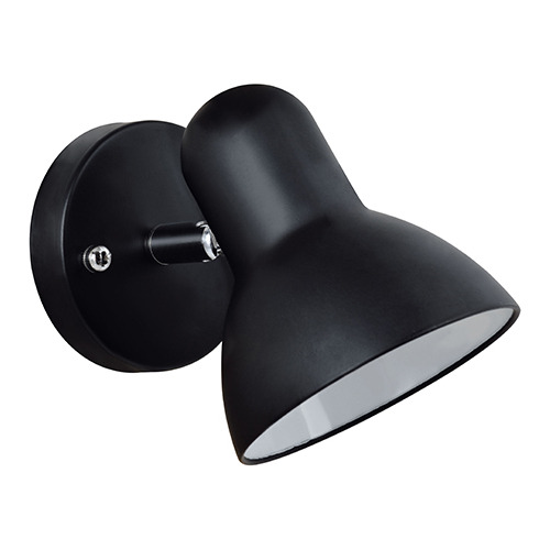 Spot De Pared Campana Negro Base Redonda 1xe27