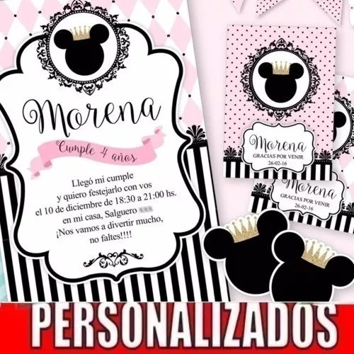 Kit Imprimible Minnie Disny Princesa Corona Candybar