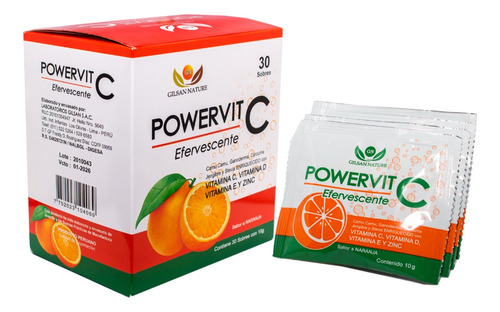 Vitamina C Powervit C (efervescente) + Cúrcuma Y Jengibre 