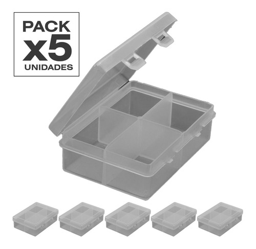 5 Cajas Organizadoras Plasticas Gavetero Multiuso 4 Division