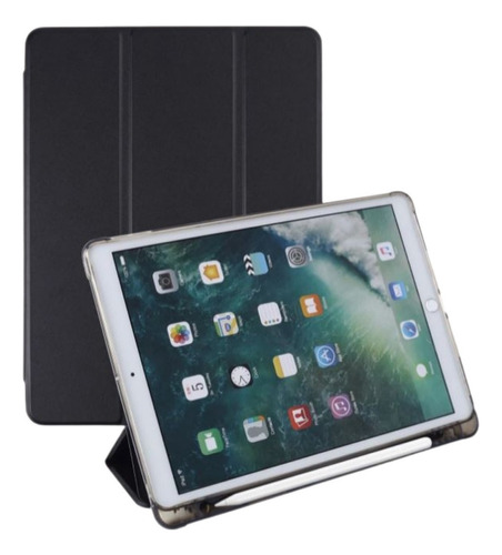 Capa Smart Case Preta Para iPad 9 Geração C/ Encaixe Caneta