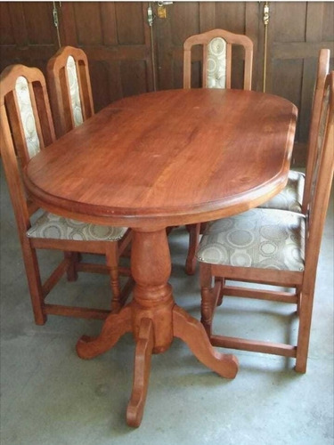 Imagen 5 de 8 de Mesa Algarrobo 2m + 8 Sillas Tapizadas