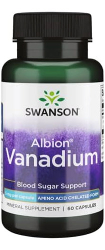 Vanadio Albion Quelado 5mg 60cap Alternativa Sulfato Vanadio