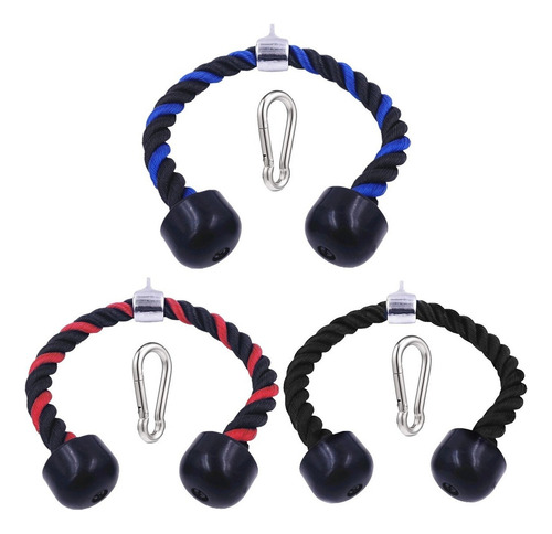 Tricep Training Rope Exercise Gym, 3 peças de cores