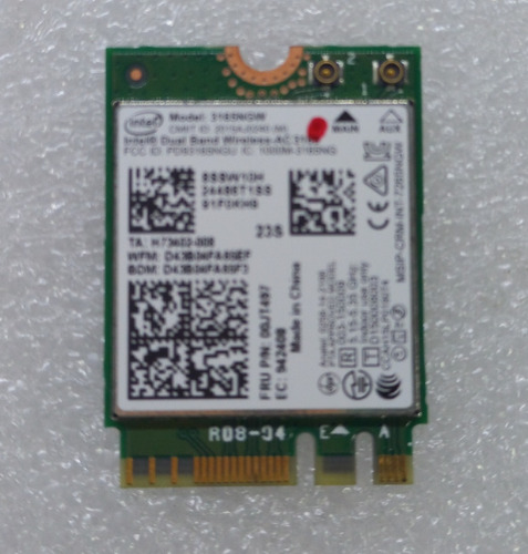 Tarjeta Wifi Dual Band Intel 3165ngw Lenovo S130-14igm