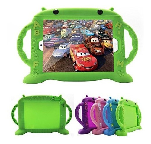 Funda Infantil iPad 9.7  Con Dibujos, Soporte [bpa], Verde.