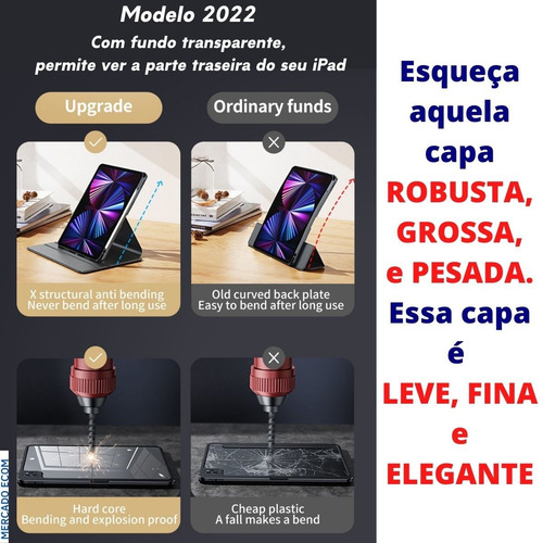 Capa Case Pasta Giratória 360 P/ iPad Air 4 E 5 Modelo 2022