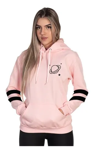 Blusa Moletom Canguru Feminino Saturno Planeta Parcelamento sem