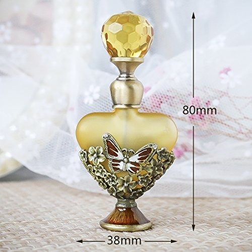 Imagen 2 de 9 de Botellas Yufeng - Frasco De Perfume Vintage De Peltre Y Vidr