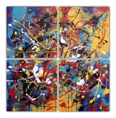 80x80cm Cuadros Creativa Culturar Jackson Pollock Flores