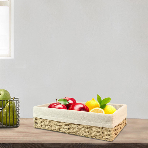 Cesta De Almacenamiento Tejida A Mano, Beige Amarillo S
