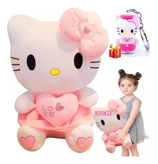 Peluche Hello Kitty Para Regalos Kawaii Con Corazón 30cm