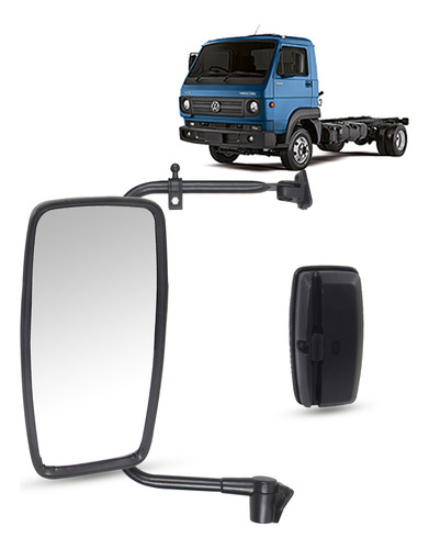 Espelho Retrovisor Caminhão Vw 5.140 11.140 Plano Com Braço
