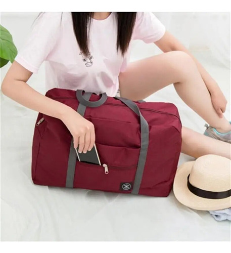 1pc Red/navy/green Multifunctional Folding Travel Bag