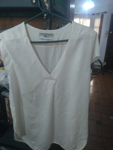 Blusa Blanca Marca Kill Talle 40 Manga Corta