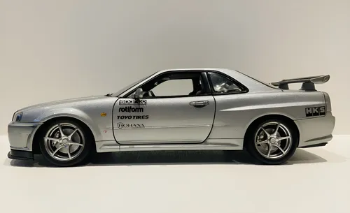 Nissan Skyline Gtr R34 Silver Miniatura Autoart 1/18 | MercadoLivre