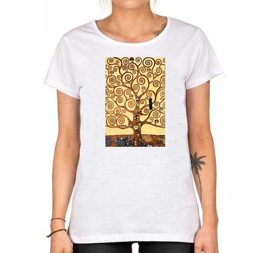 Remera De Mujer Gustav Klimt Arbol De La Vida Tree Life