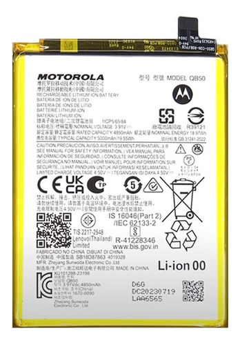 Sobre + Bateria Motorola Qb50 Motog84 5g Xt2347 Original