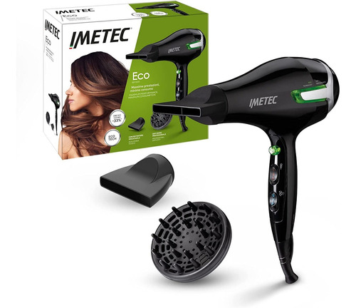 Imetec Eco Se9 1000, Secador De Pelo Con Tecnología Eco